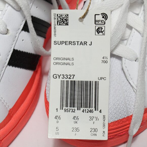 Superstar Big Kid 'Paint Drip White Turbo' - Adidas Sneakers - GY3327 US 5 - Picture 3 of 10